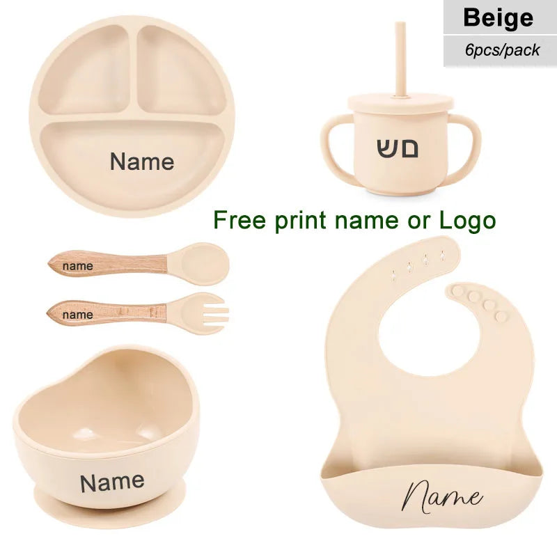 6Pcs Silicone Tableware For Kids