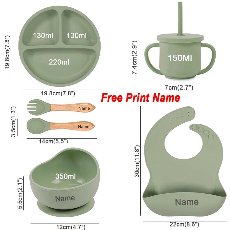 6Pcs Silicone Tableware For Kids