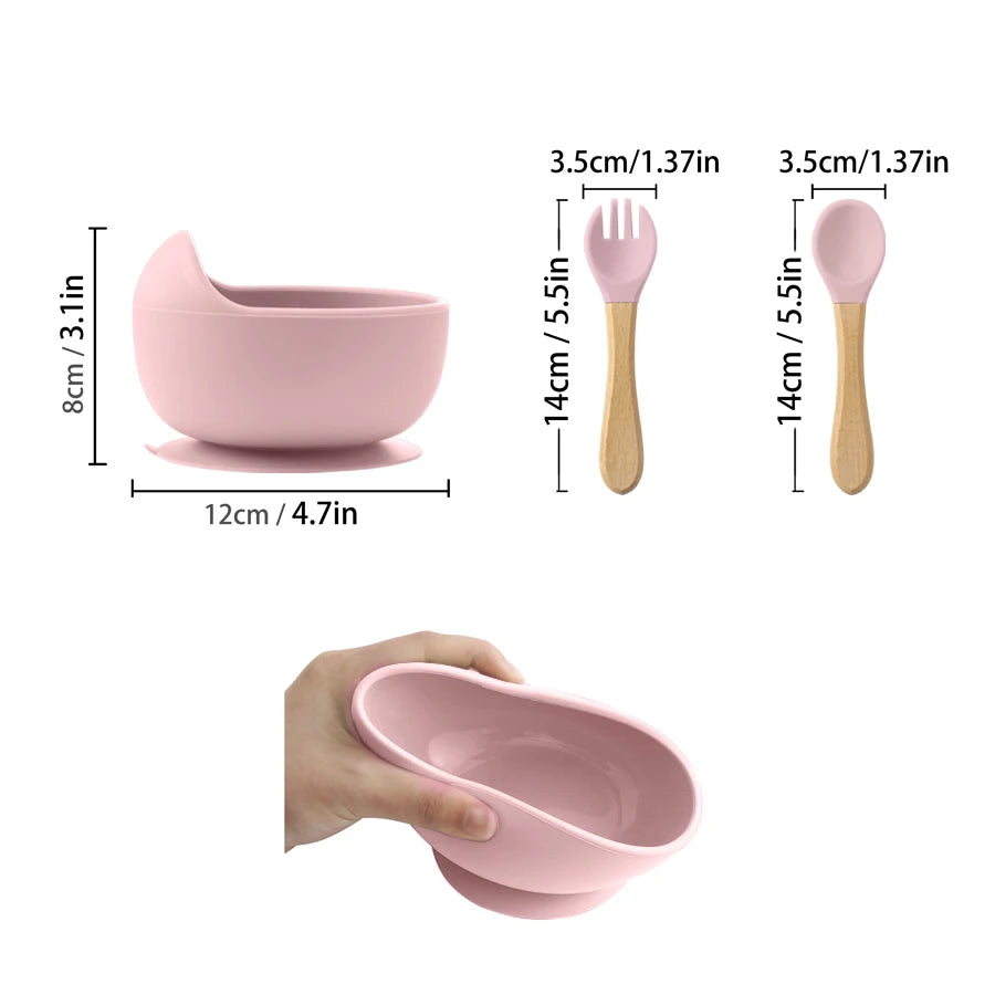 Color Kids 3PCS Silicone Baby Feeding Set