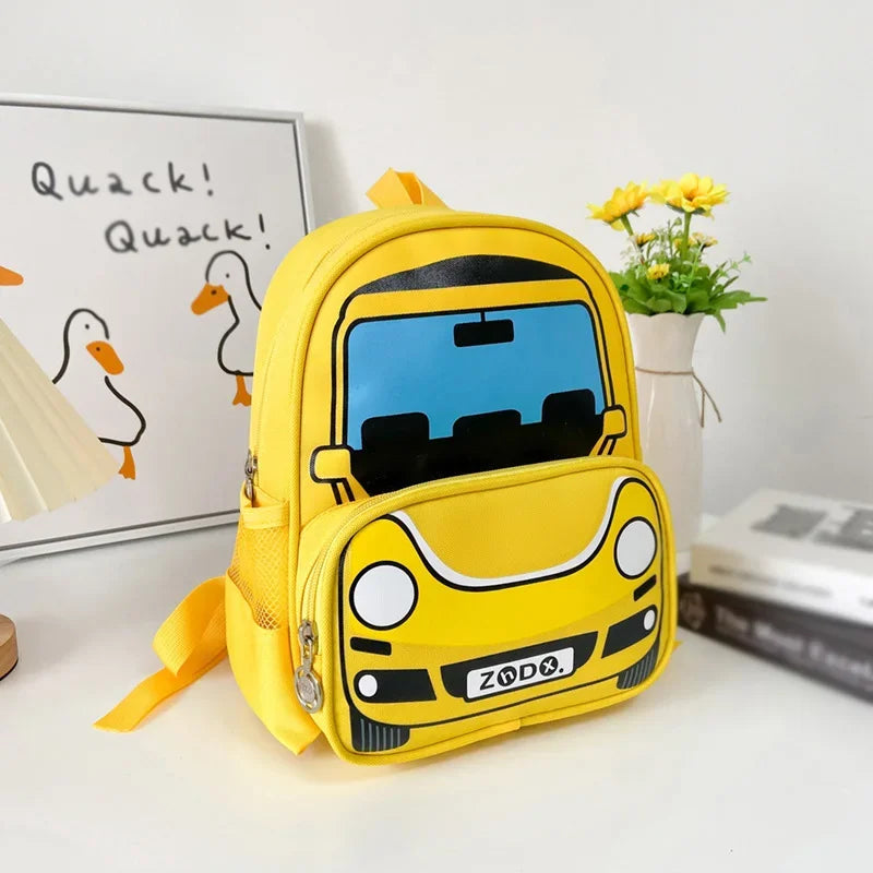 Children Fashion Small Police Car Schoolbag Boys Girls Trend Backpack Kindergarten Snack Backpack