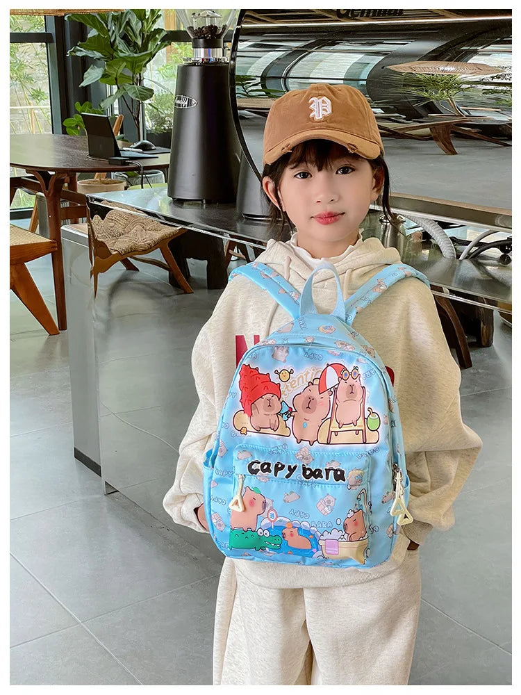 Cute Capybara Backpack for Girls Boys Student Teenager Children's Rucksack Women Cute Casual School Bags Kids Birthday Gift Toy
