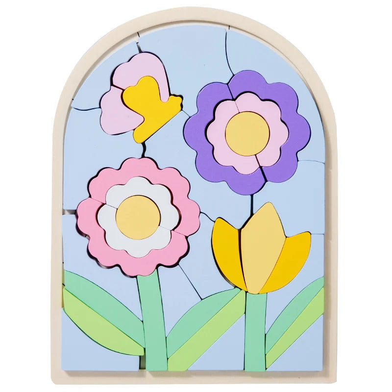 Wooden 3D creative puzzle, 2-6 years old