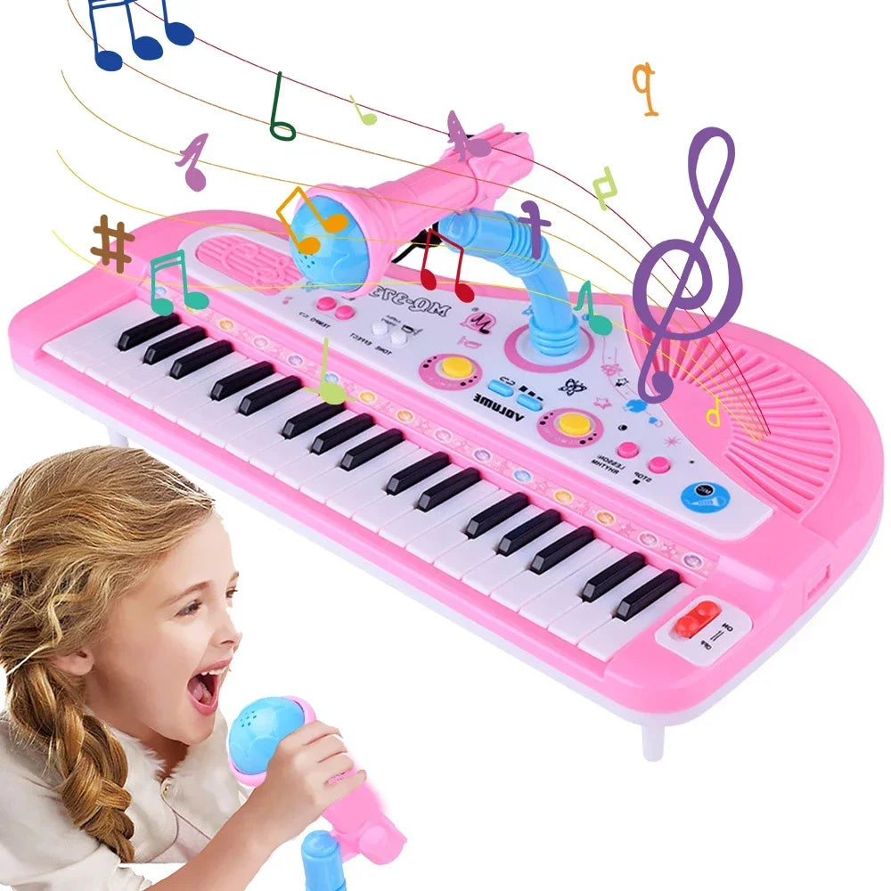 37 Key Electronic Keyboard Piano for Kids with Microphone Musical Instrument Toys Educational Toy Gift for Children Girl Boy