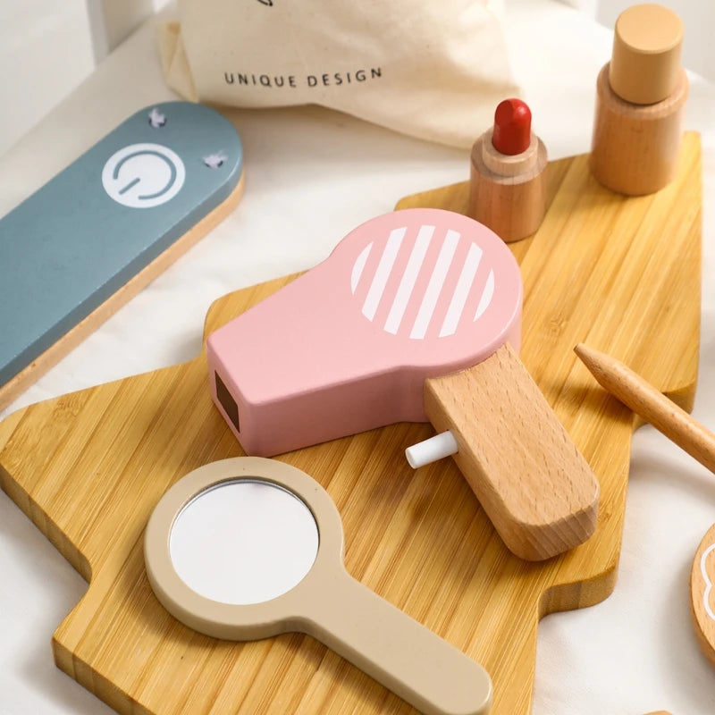 Girls Wooden Simulation Kid Makeup Set