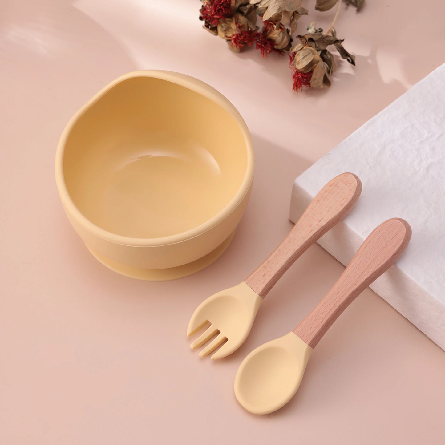 Color Kids 3PCS Silicone Baby Feeding Set