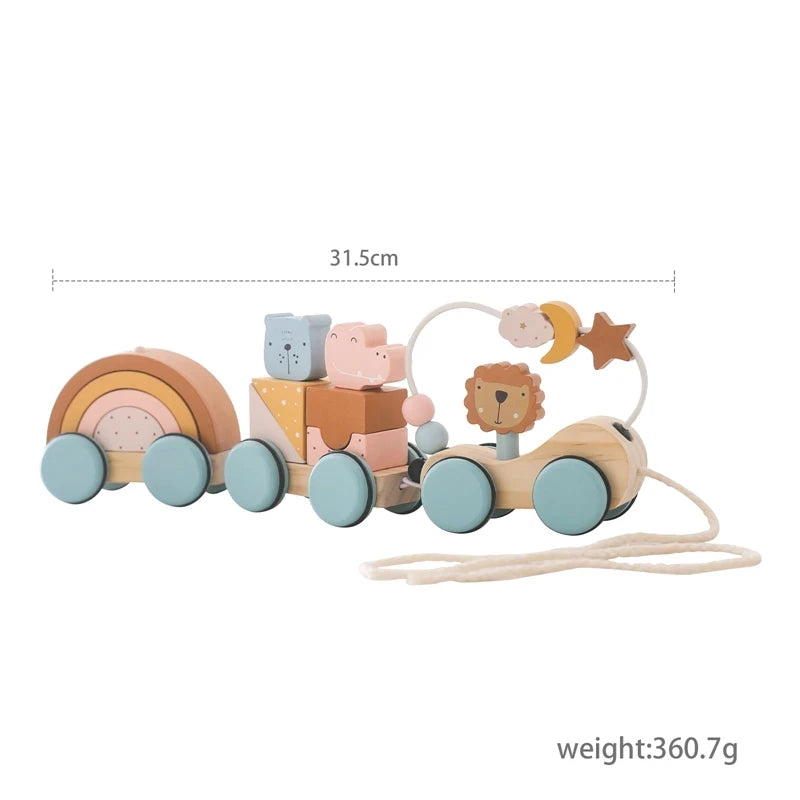 Wooden Train Birthday Toy Montessori