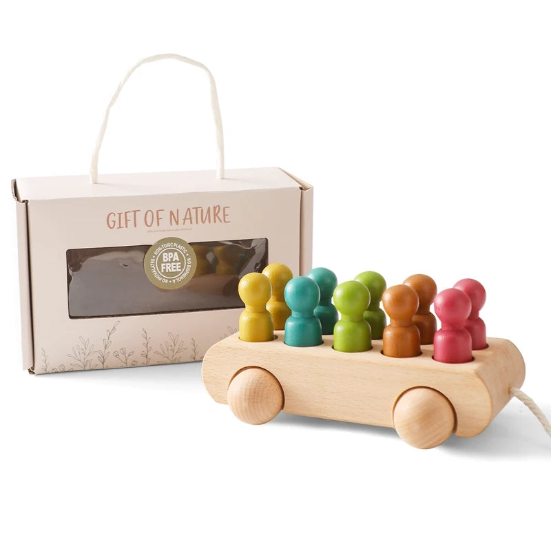 Wooden Train Birthday Toy Montessori