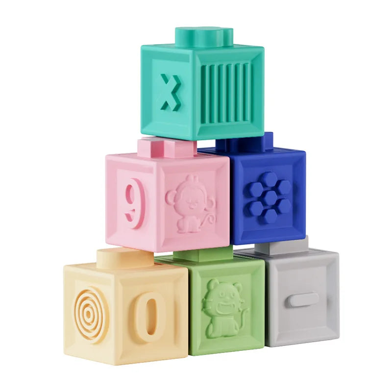 Montessori Toys for Baby Silicone Building Blocks