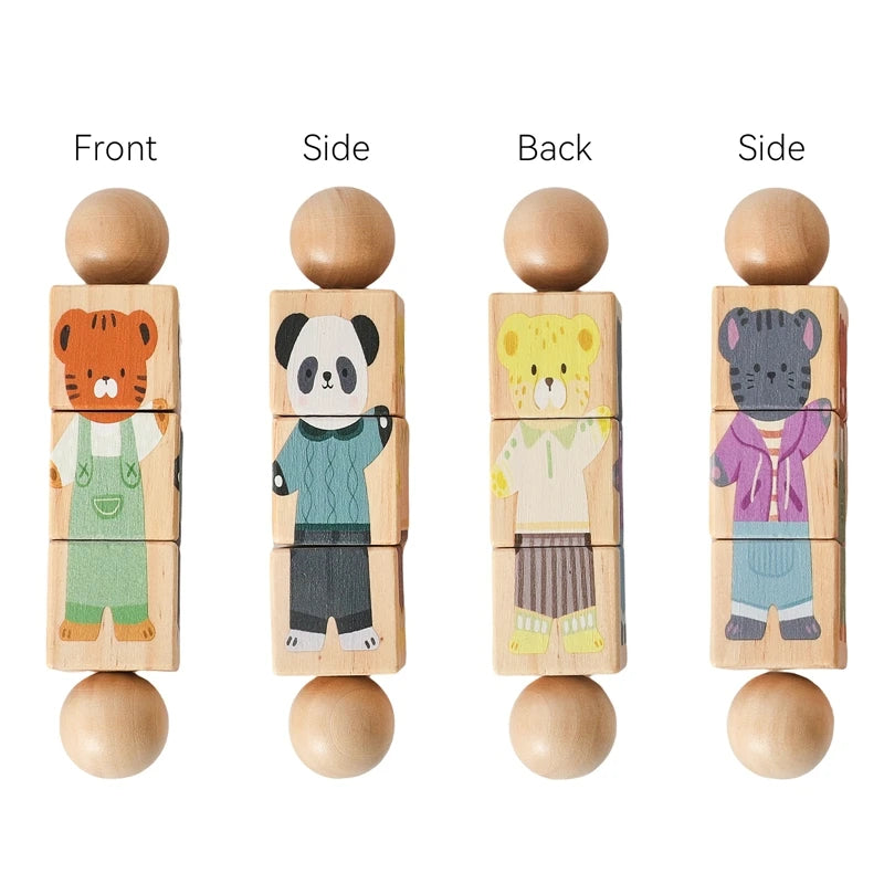 Baby Wooden Rotating Jigsaw Puzzle Hand bell Toy