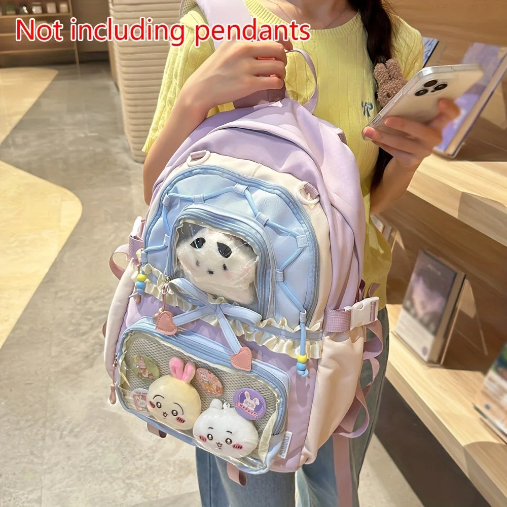 Bag Set Two-Piece Pain Bag Back to School Season Back to School Season Backpack Lace Lightweight Cute Backpack