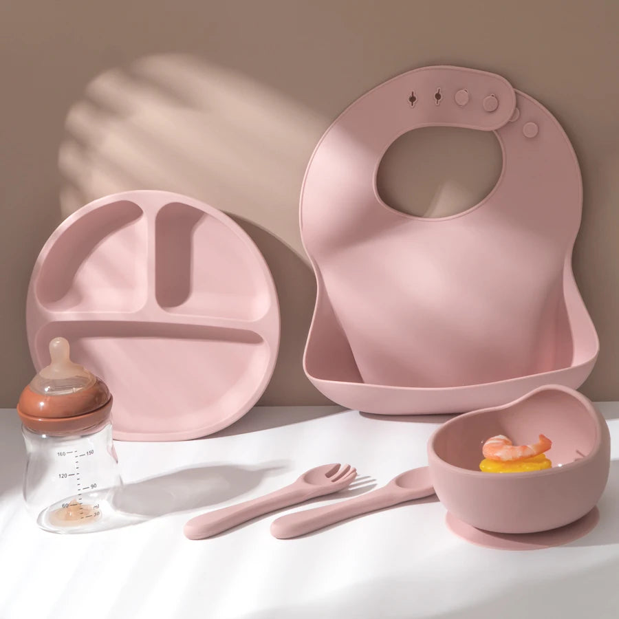 5Pcs Baby Silicone Feeding Set