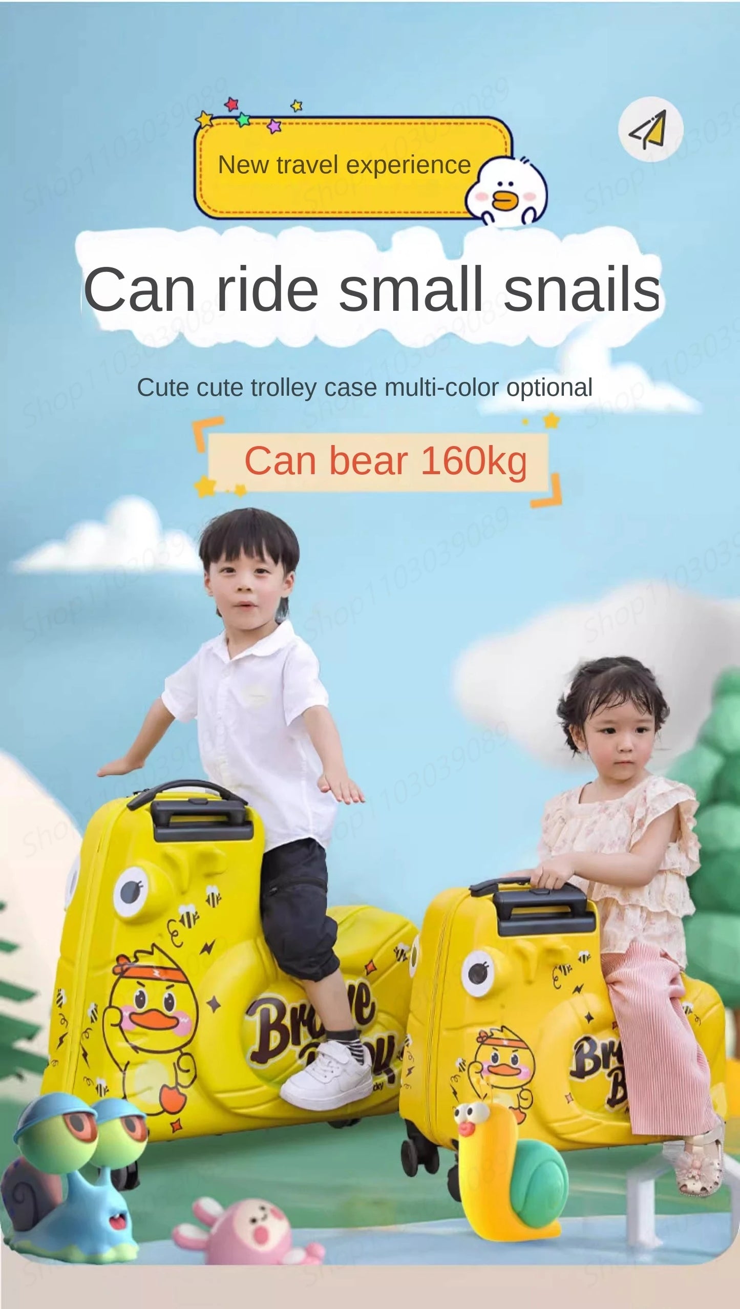 Suitcase for Children Can Sit to Ride on Luggage