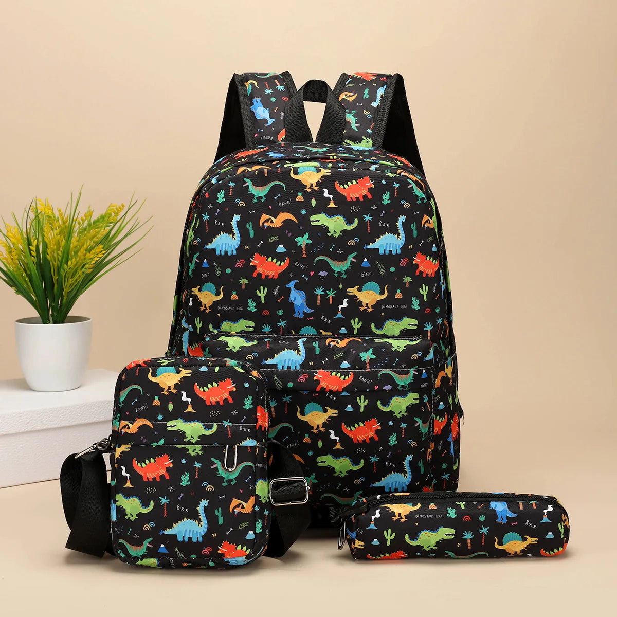 Middle school backpack unicorn children's backpack crossbody bag pen bag three-piece backpack
