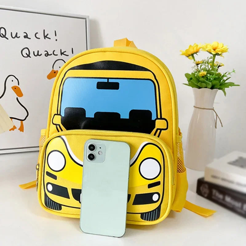 Children Fashion Small Police Car Schoolbag Boys Girls Trend Backpack Kindergarten Snack Backpack