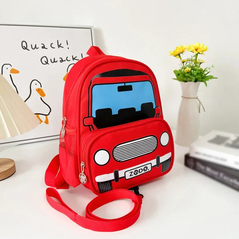 Children Fashion Small Police Car Schoolbag Boys Girls Trend Backpack Kindergarten Snack Backpack