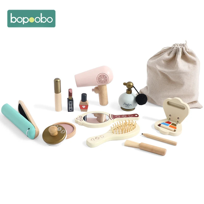 Girls Wooden Simulation Kid Makeup Set