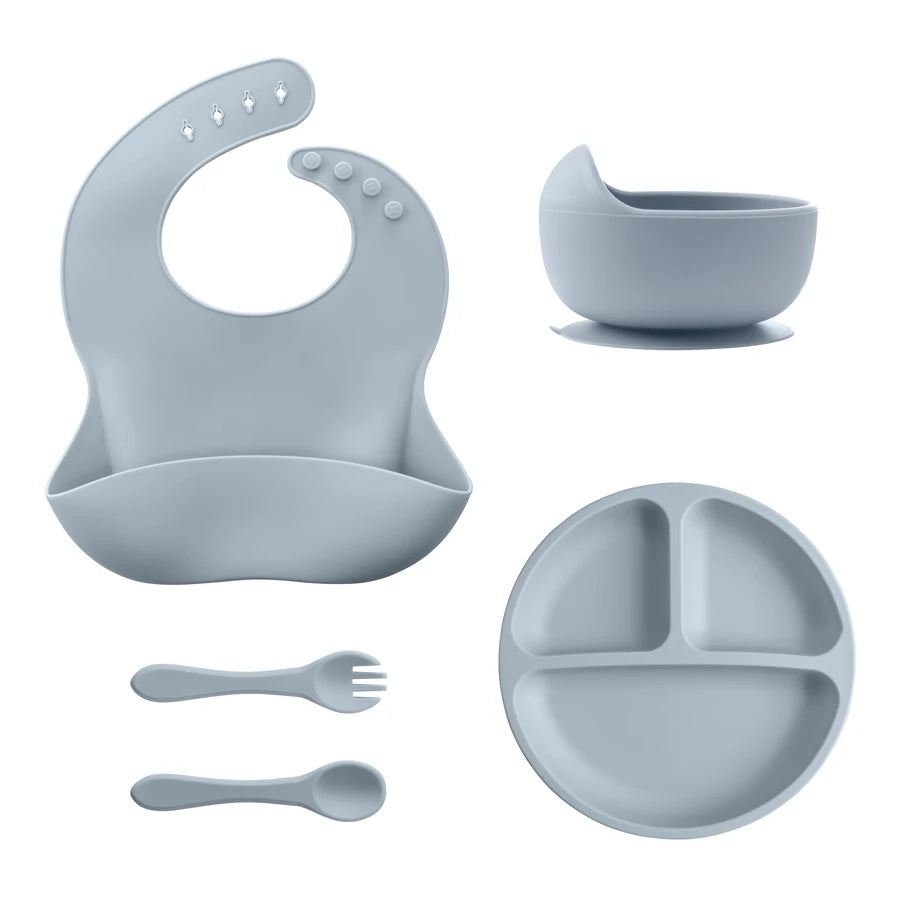 5Pcs Baby Silicone Feeding Set