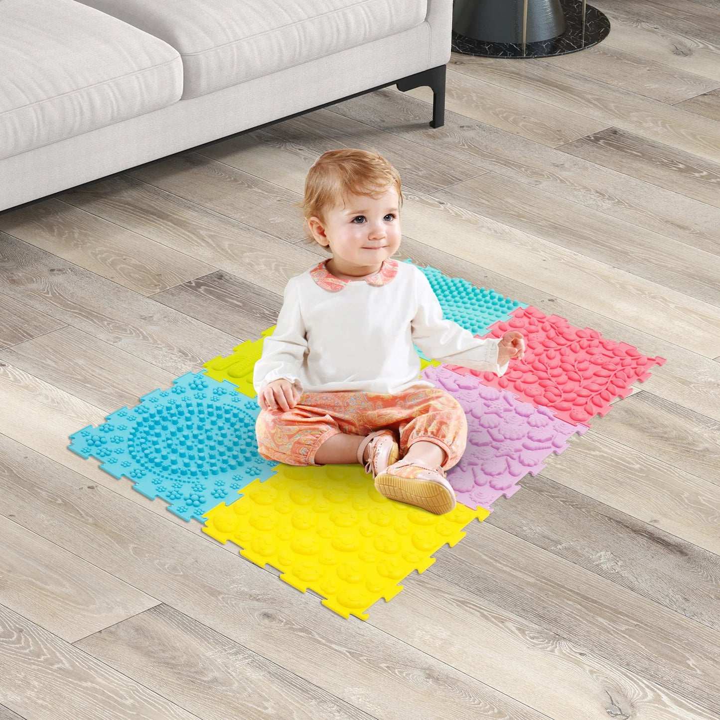 6/12Pcs Sensory Integration Training Mats Foot Massage Pad