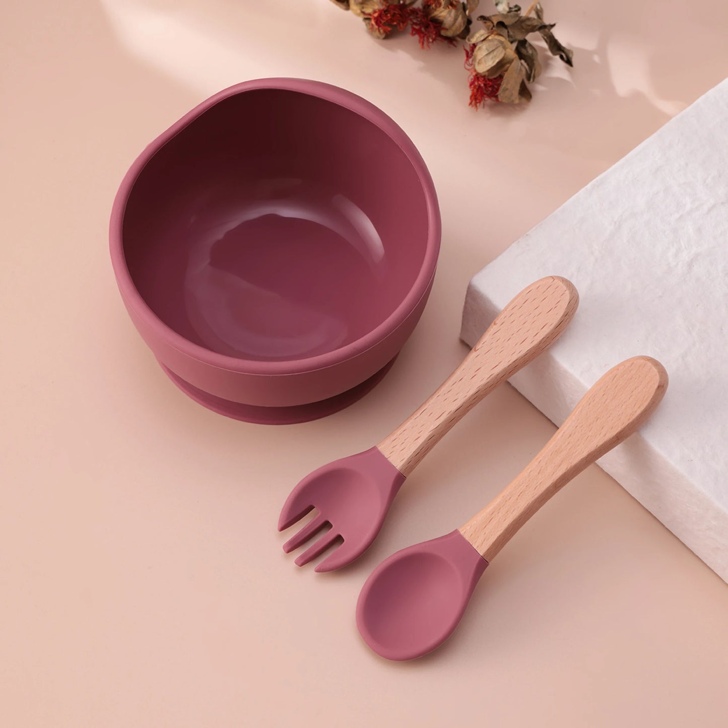Color Kids 3PCS Silicone Baby Feeding Set