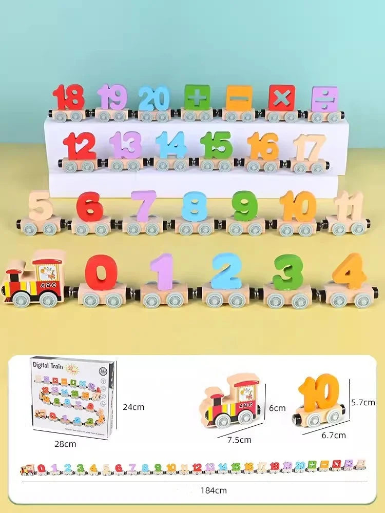 Montessori Wooden Train Toy Early Educational