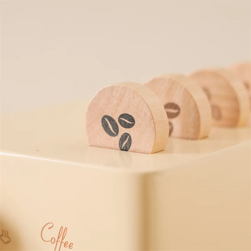 Kids Wooden Montessori Toy Set Children Coffee Machine