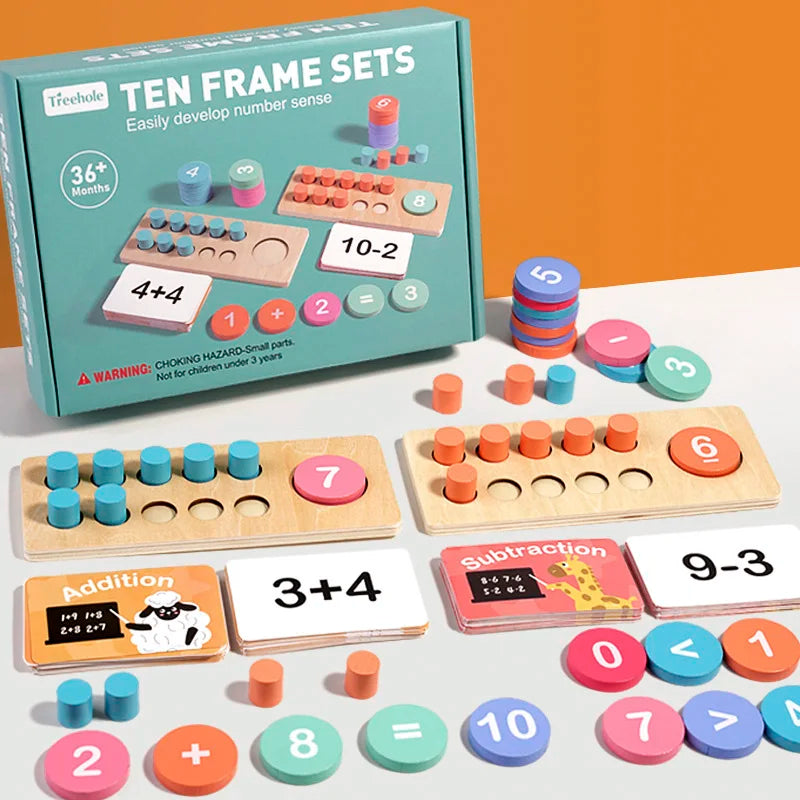 Children's Wooden Number Board Cognitive Matching Addition