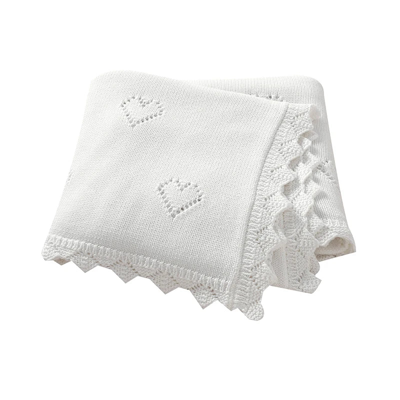 Baby Swaddle Blanket Cotton 100*80cm Soft Knitted Newborn Boys Girls