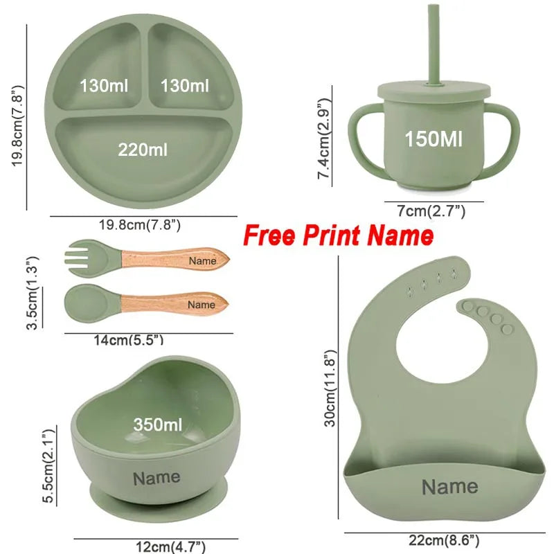 6Pcs Silicone Tableware For Kids