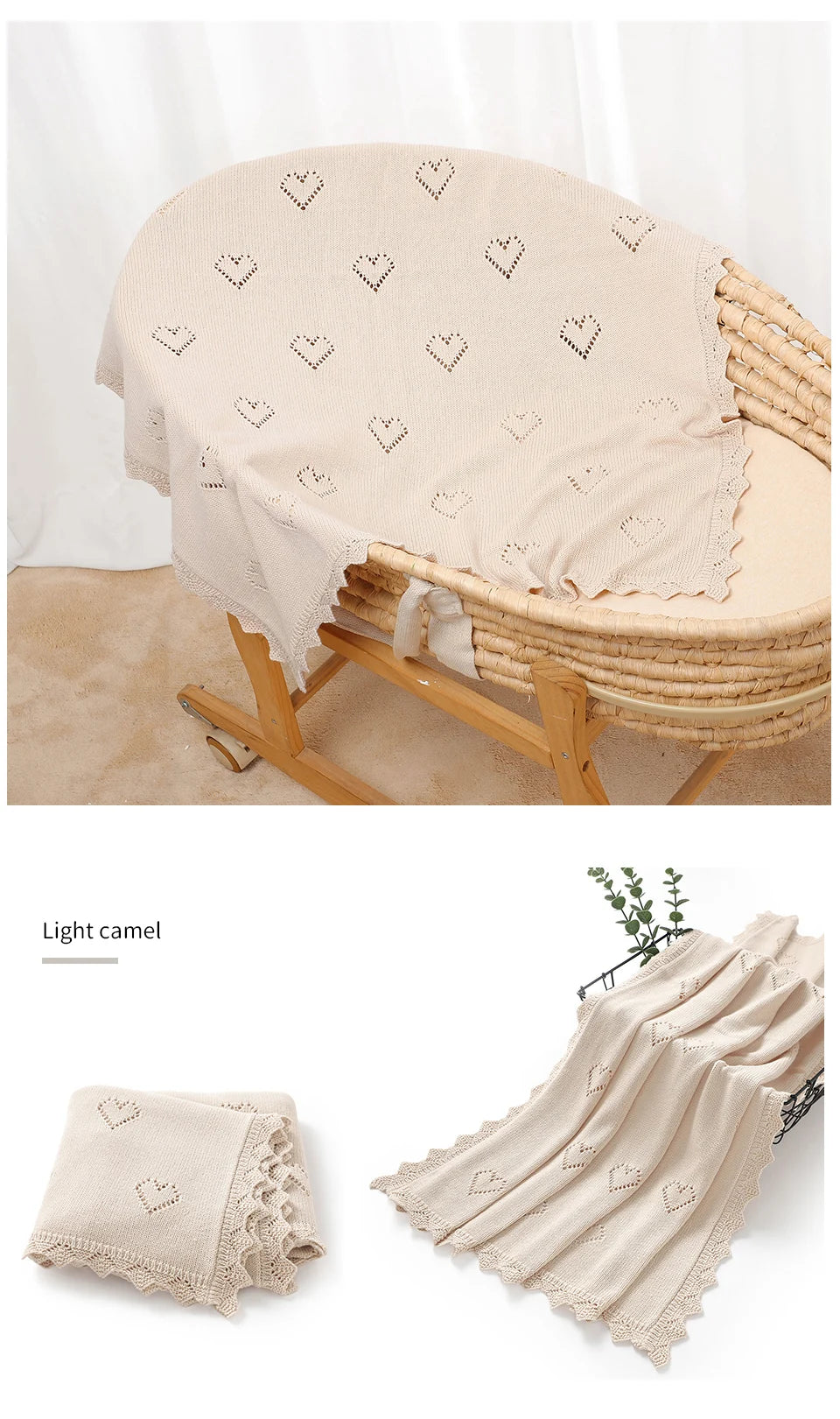Baby Swaddle Blanket Cotton 100*80cm Soft Knitted Newborn Boys Girls