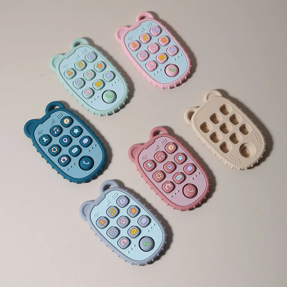 Silicone teether baby gift mobile phone s