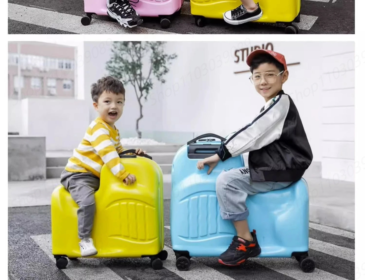 Suitcase for Children Can Sit to Ride on Luggage