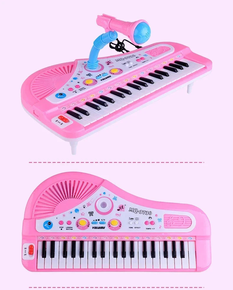 37 Key Electronic Keyboard Piano for Kids with Microphone Musical Instrument Toys Educational Toy Gift for Children Girl Boy