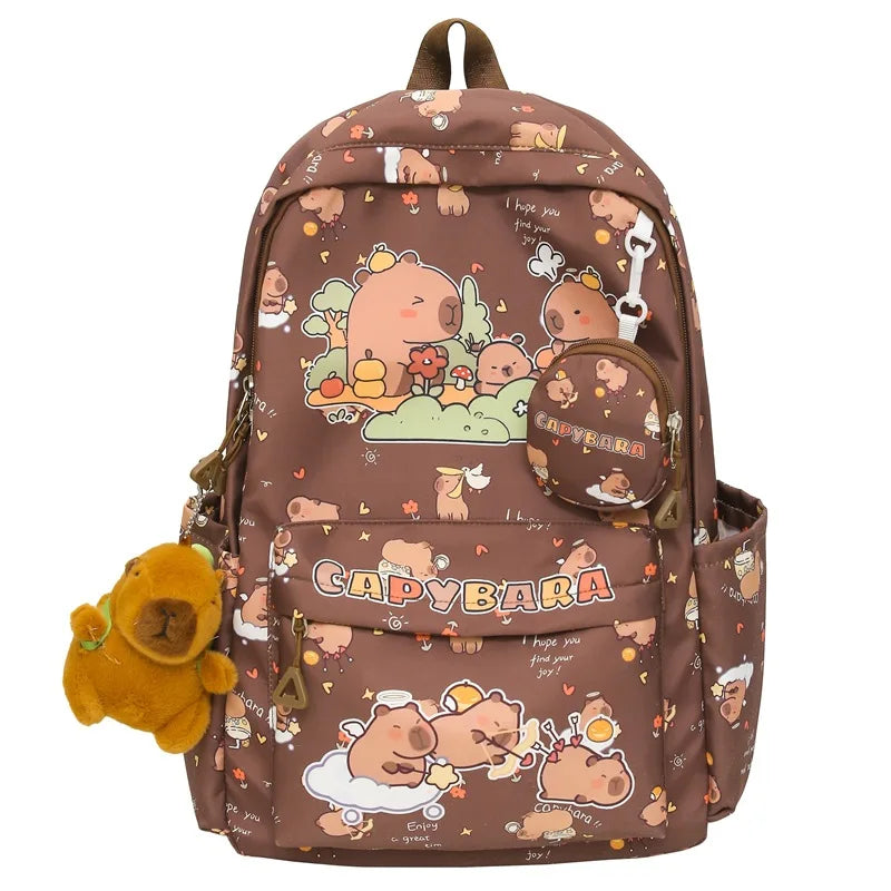 Cute Capybara Backpack for Girls Boys Student Teenager Children's Rucksack Women Cute Casual School Bags Kids Birthday Gift Toy