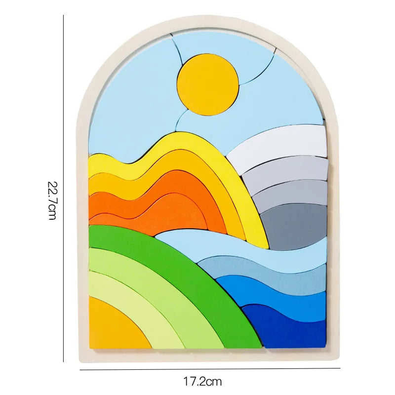 Wooden 3D creative puzzle, 2-6 years old