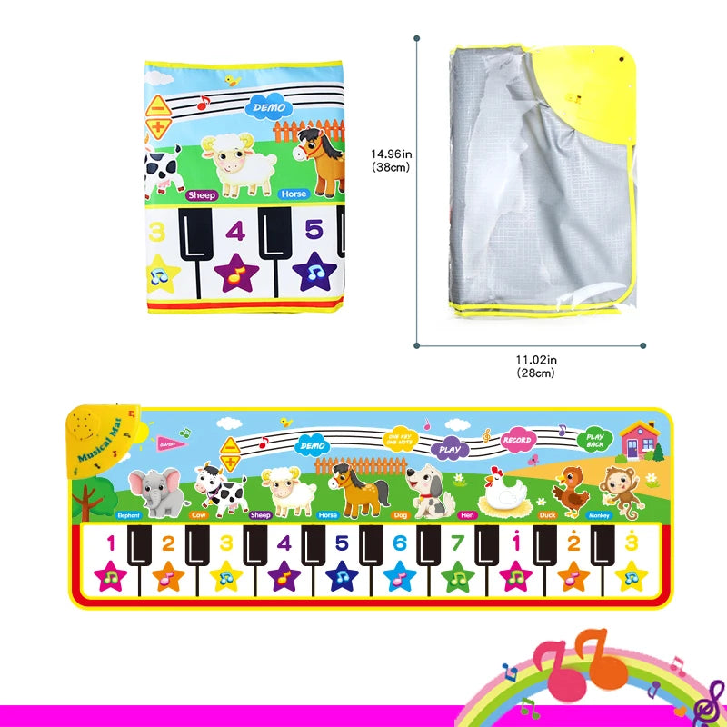 Piano Mat for Kids Children Fitness Keyboard Play Music Carpet