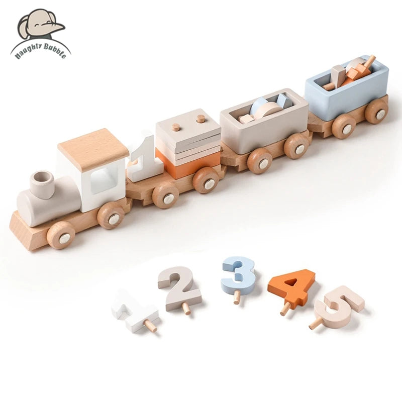 Wooden Train Birthday Toy Montessori