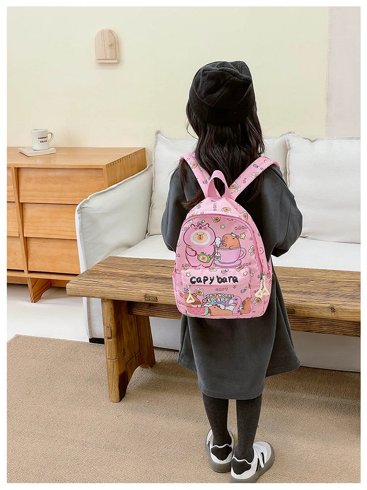 Cute Capybara Backpack for Girls Boys Student Teenager Children's Rucksack Women Cute Casual School Bags Kids Birthday Gift Toy