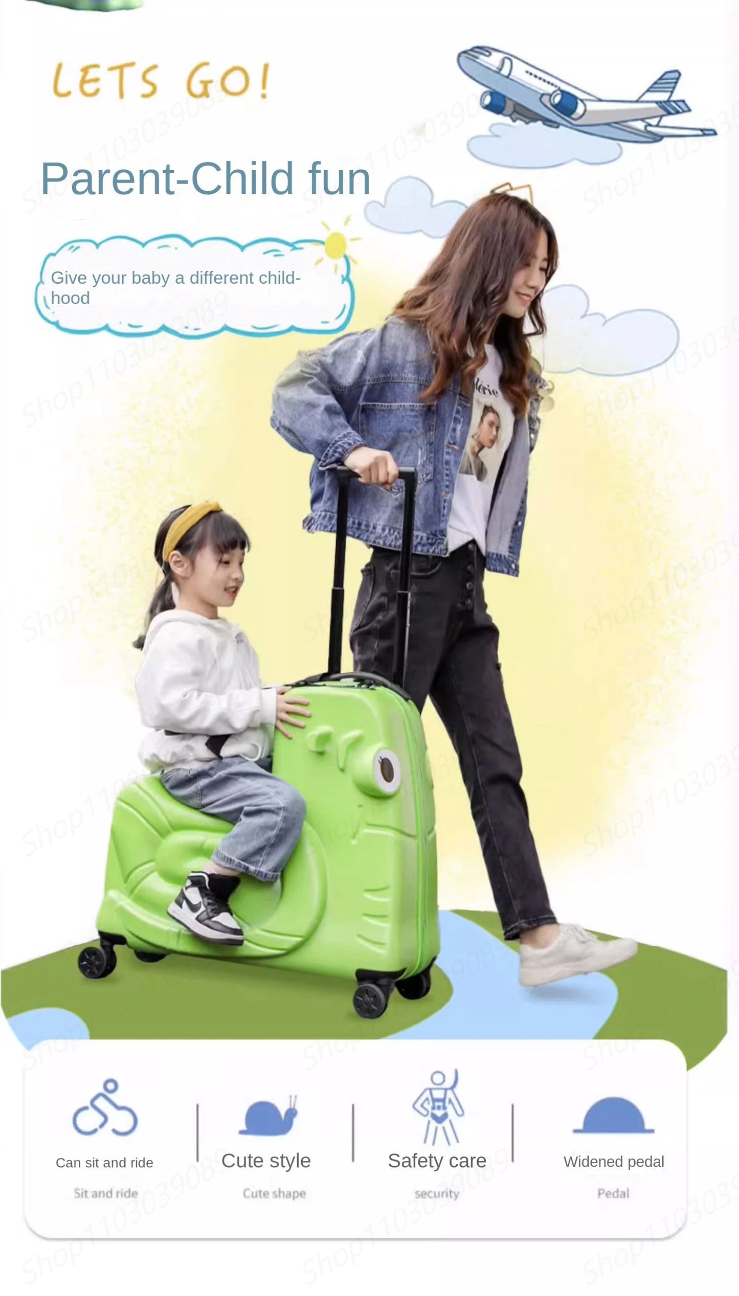 Suitcase for Children Can Sit to Ride on Luggage