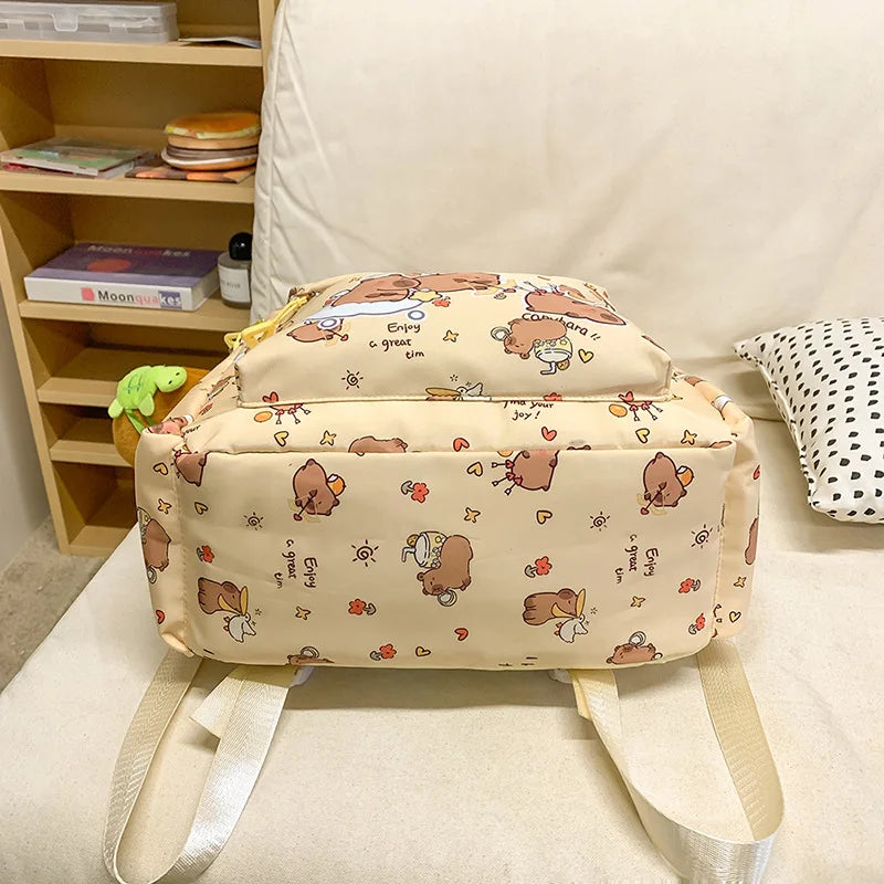 Cute Capybara Backpack for Girls Boys Student Teenager Children's Rucksack Women Cute Casual School Bags Kids Birthday Gift Toy