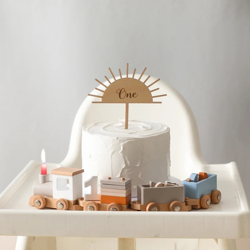 Wooden Train Birthday Toy Montessori