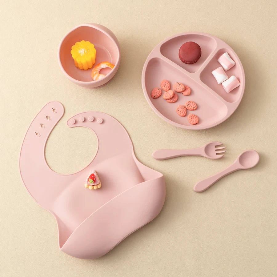 5Pcs Baby Silicone Feeding Set