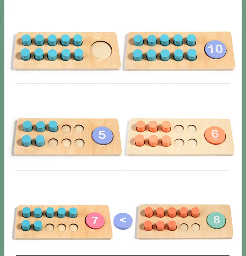 Children's Wooden Number Board Cognitive Matching Addition