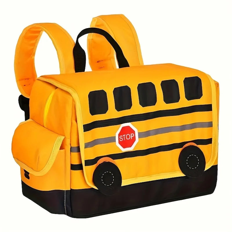 Student School Bag Cartoon School Bus Backpack Panda Driver Large Capacity Backpack Waterproof Adjustable Shoulder Strap Handbag
