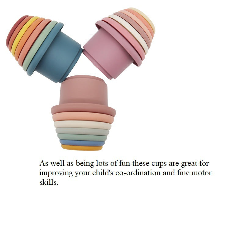 Baby Silicone Hourglass Stacking Cup Montessori Educational Toy
