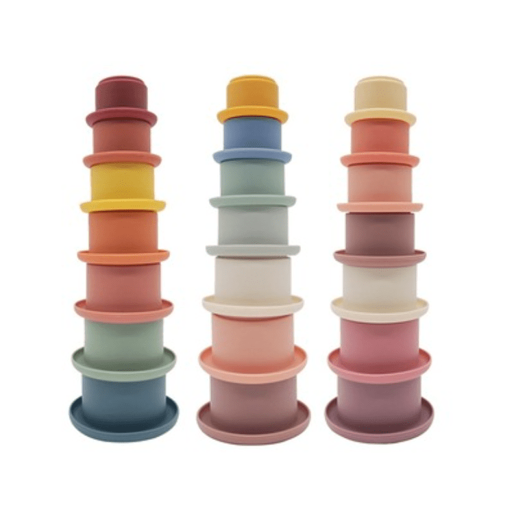 Baby Silicone Hourglass Stacking Cup Montessori Educational Toy