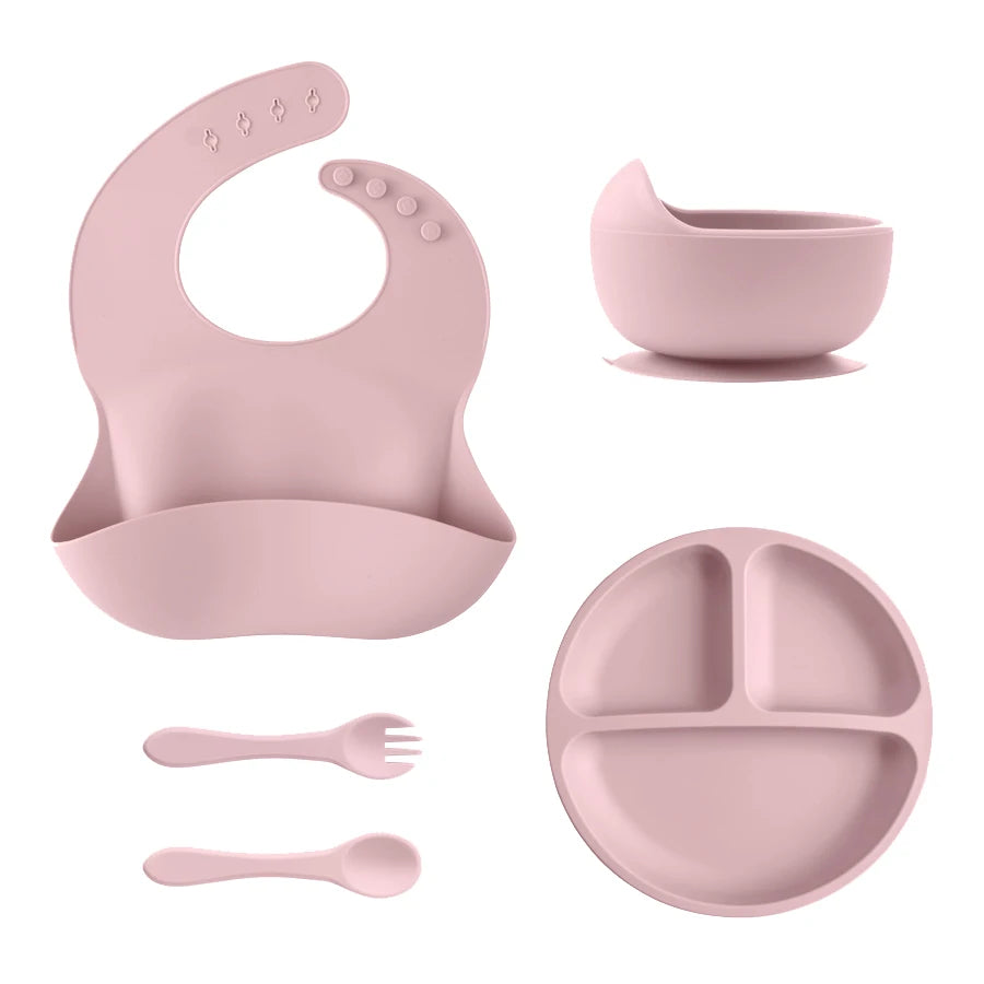 5Pcs Baby Silicone Feeding Set