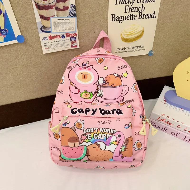 Cute Capybara Backpack for Girls Boys Student Teenager Children's Rucksack Women Cute Casual School Bags Kids Birthday Gift Toy