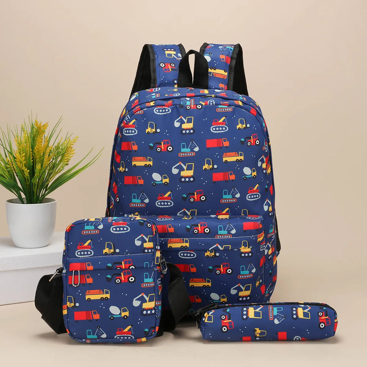 Middle school backpack  unicorn children's backpack crossbody bag pen bag three-piece backpack