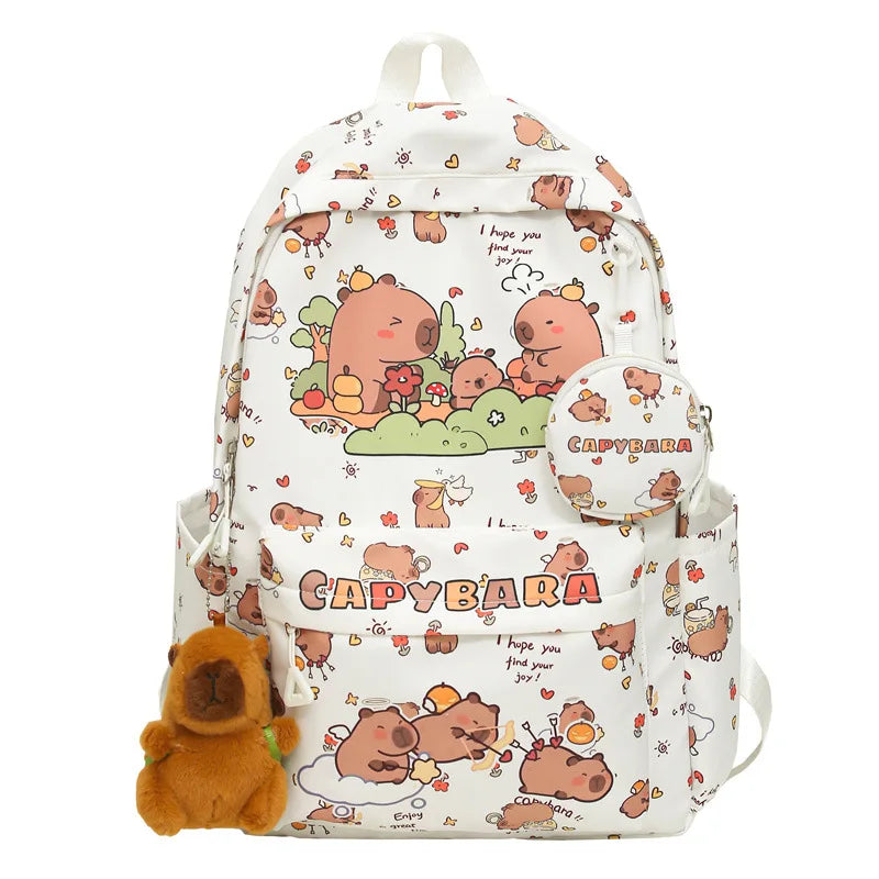 Cute Capybara Backpack for Girls Boys Student Teenager Children's Rucksack Women Cute Casual School Bags Kids Birthday Gift Toy