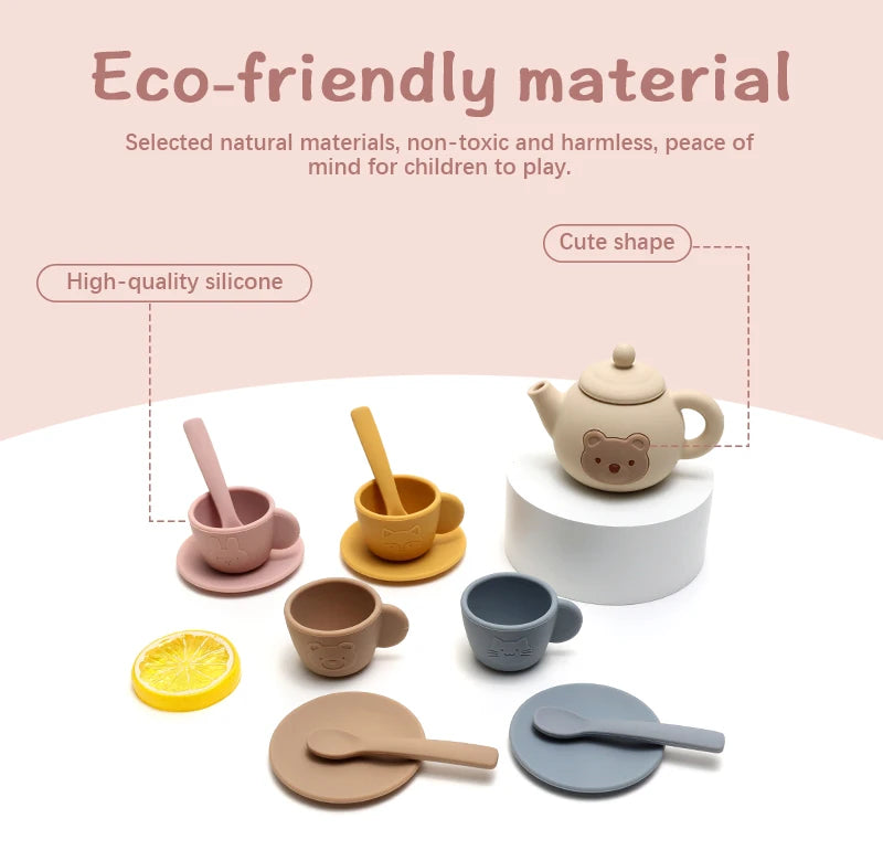 Food grade silicone Tea play Set